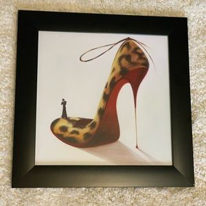 Framed shoe art.